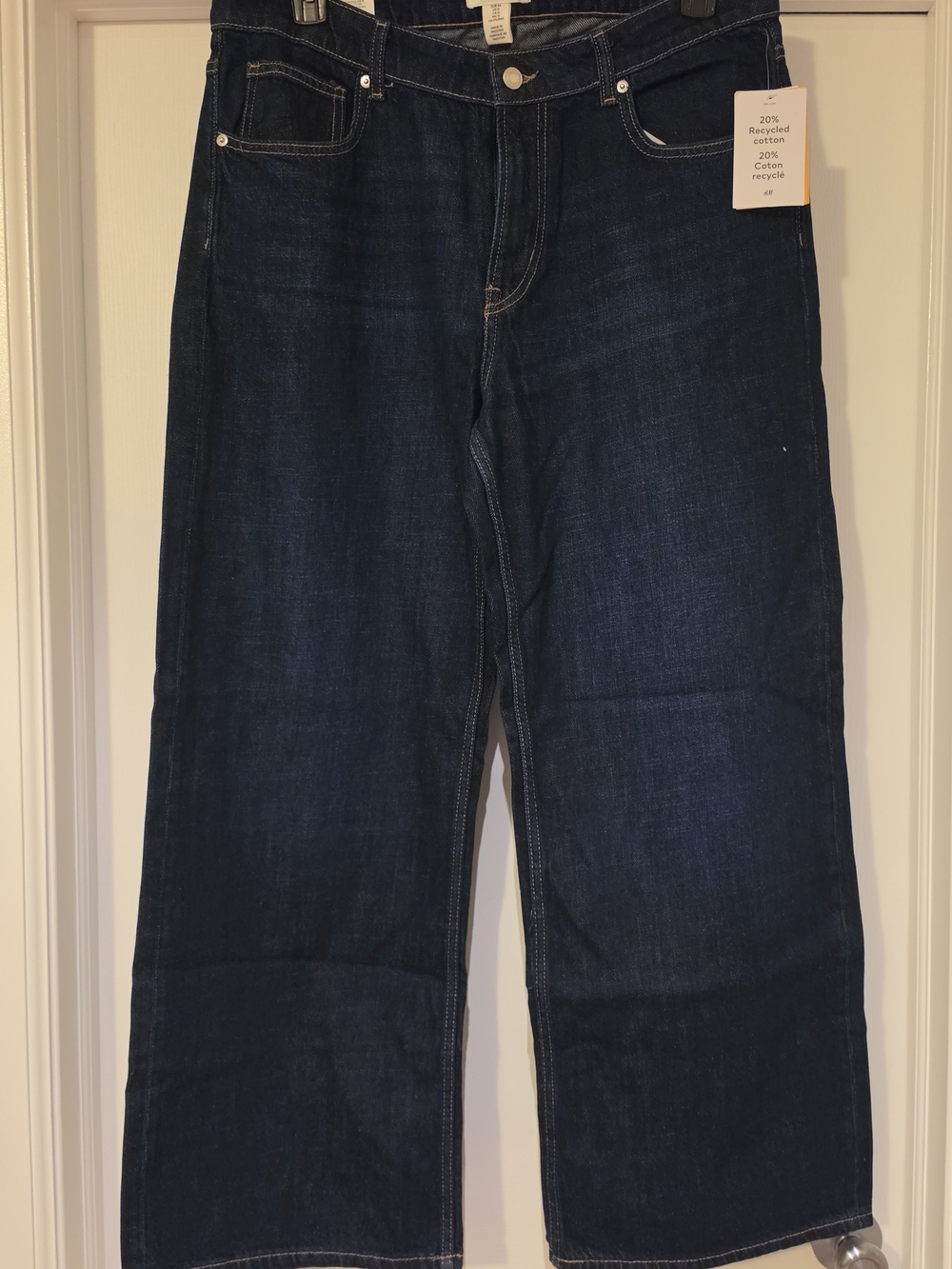 NWT H&M Women's Wide Leg Dark Indigo Jeans